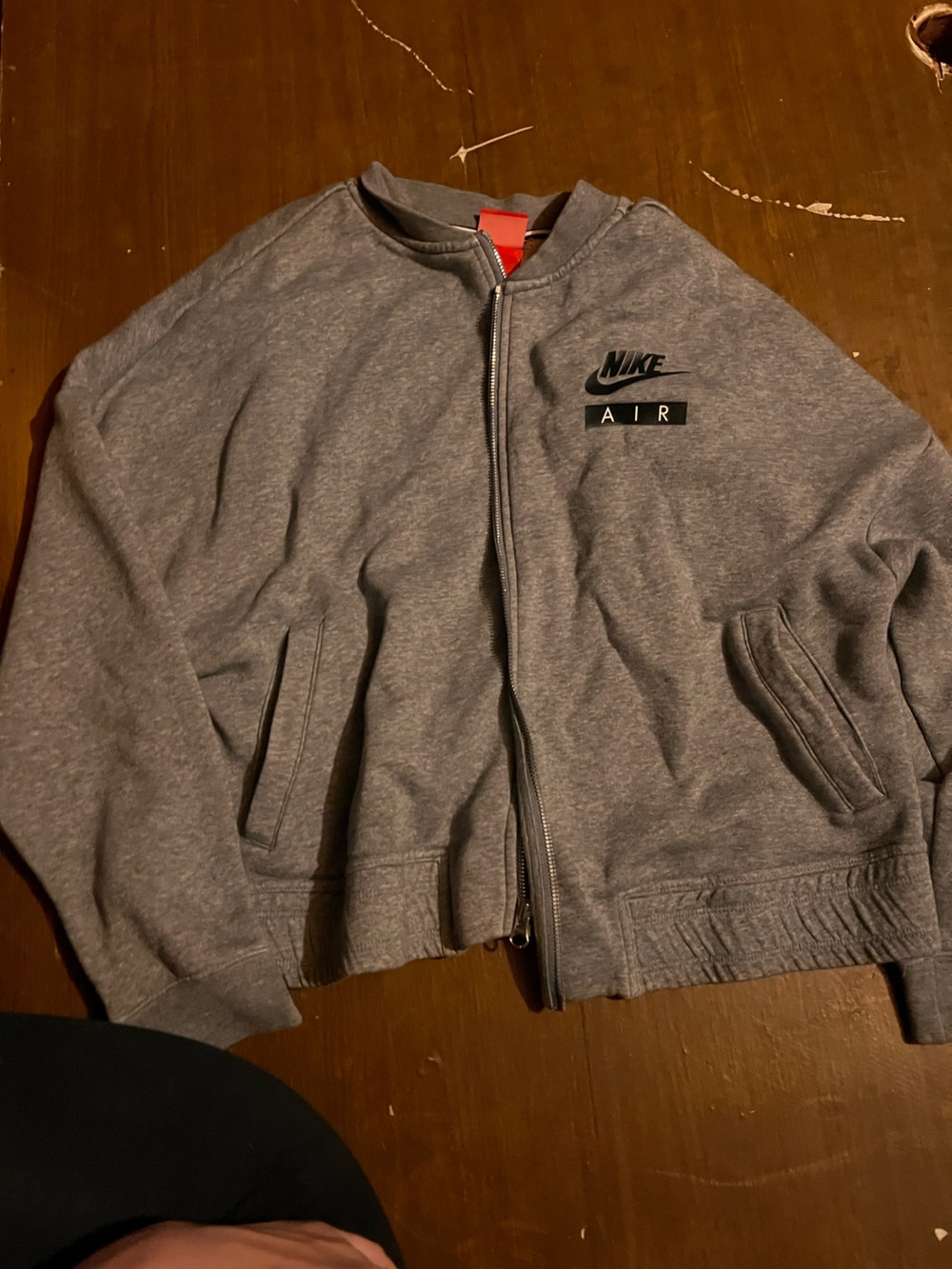 Nike Air Heather Gray Zip-Up Hoodie